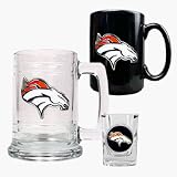 Review Great American Products  / Denver Broncos 15 oz. Tankard, 15 oz. Ceramic Mug and 2 oz. Shot Glass Set