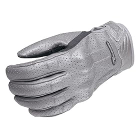 Scorpion Stinger Mens Perforated Leather Motorcycle Gloves Silver Large L