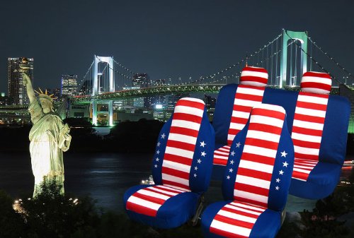 Best Price Final Sale........universal Car Seat Cover Full Set USA Fb101 114 American Flag
