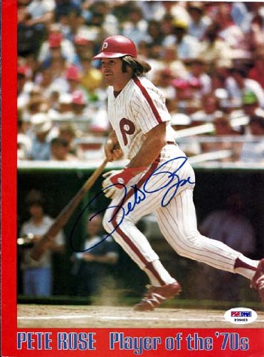 Pete Rose Autographed Magazine Photo Phillies PSA/DNA #P39463