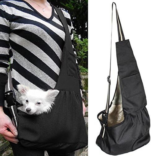 Feeto Pets Carrier Travel Tote Shoulder Bag Sling Backpack for Small Dogs Cats Puppies (Small, Black)