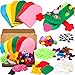 WATINC 6Pcs Hand Puppet Making Kit, Art Craft Felt Sock Puppet Toys, Creative DIY Make Your Own Pompoms Wiggle Googly Eyes Storytelling Role Play Party Supplies Gift for Girls Boys (Animals)