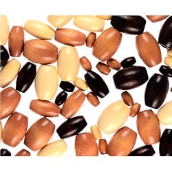 Oval Wood Beads, 3 Sizes, Earthtone Color Mix, 75pc Pkg