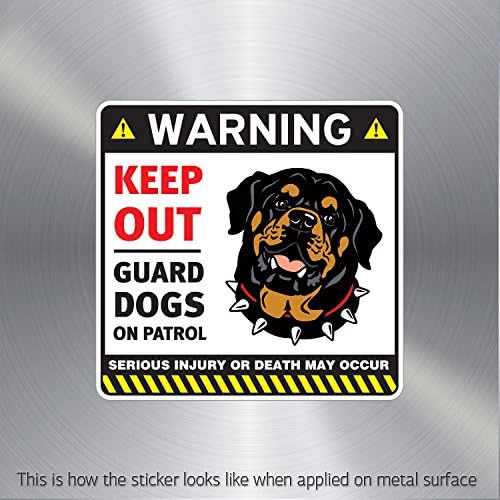 Decor Decal Warning Keep Out Guard Dogs On Patrol waterproof Games Specialt (8 X 7.80 In)