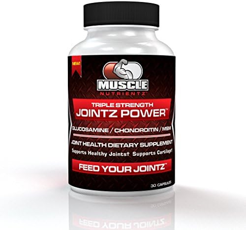 Muscle Nutrientz Triple Strength JOINTZ POWER 30 - Glucosamine 1500 mg - Chondroitin 1200 mg - MSM (Methylsulfonylmethane) 2000 mg - Joint Health Dietary Supplement (30 capsules)