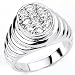 Stunning Solid Sterling Silver Cubic Zirconia Rhodium Plated Men's Ring