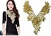 Embroidered Gold Metallic Flower Lace Collar Neckline Scrapbooking Patch Venise Applique Trimming T562