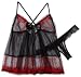 Escante Women's Sweet Princess Babydoll,Black/Red,Small