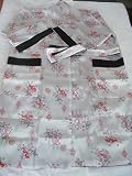 Women's 100% Thai Silk Kimono- Pure Ivory White Oriental Dragon Design (SIZE MEDIUM 34-36)