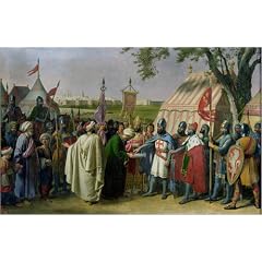 Poster 30 x 20 cm - "Count of Tripoli accepting the Surrender of the city of Tyre in 1124" von Alexandre-Francois Caminade / Bridgeman Art Library - auch in anderen Gr��en und als Leinwandbild erh�ltlich