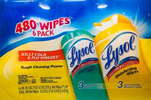 Lysol Disinfecting Wipes Pallet, Lemon Lime and Ocean Fresh, 480 Count