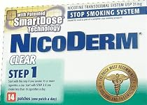 NicoDerm Step 1 (21mg) CLEAR Stop Smoking Patches - 2 Week Supply/14 Patches