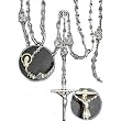 Wedding Lasso Rosary - 10mm Aurora Crystal Beads - Two Separate Loops - 40" Chain