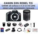 Canon EOS Rebel T2i SLR Digital Camera Kit with Canon Ef-s 18-135mm F/3.5-5.6 Is Lens + Huge SSE 32GB Lens Accessories Package