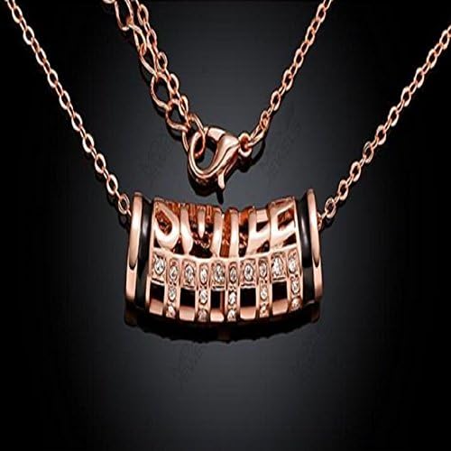 Fashion Jewelry Accessories Collier Smill Monogram Tube Pendant 18k Rose Gold Plated Women Necklace