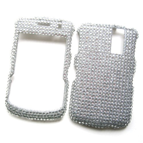 RIM Blackberry 8300 8310 8320 8330 Snap On Protector Hard Case Rhinestone Cover Pretty Silver
