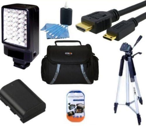 Starters Accessory Kit For Sony HDR-CX190 HDR-CX200 HDR-CX210 HDR-CX330 HDR-CX900 HDR-PJ200 HDR-PJ275 HDR-PJ340 HDR-PJ540 HDR-PJ810 Handycam Camcorder - Includes Replacement NP-FV50 Battery + Video Light + Deluxe Case + 50" Tripod + Mini HDMI Cable &amp; Much More!!