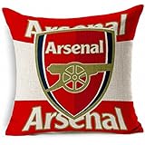 E-sunshine&reg; Thick Cotton Blend Linen Square Throw Pillow Cover Decorative Cushion Case Pillow Case 18 X 18 Inches / 45 X 45 cm, New Football Club Badge (Arsenal)