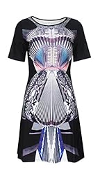 Polyester/Knit General Print Above the Knee Round Neck Short Sleeves Club Dress/Evening Dress/Prom Dress/Wedding Party Dress 