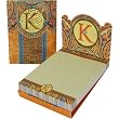 K Monogram Punch Studio Paisley 75-Page mini notepad - magnetic closure jewel on tab