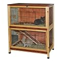 Indoor-Kaninchenk�fig aus Holz 2 Etagen 100x54x118cm Nagerk�fig f�r Drinnen Wohnung-Kaninchen-Hasen-Meerschweinchen-Kleintier-Stall Hasenk�fig Hasenstall Kleintierstall Kaninchenstall