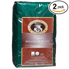 Jeremiah's Pick Coffee Co.  Certified Organic Breakfast Blend, Whole Bean, 32-Ounce Bag (Pack of 2)