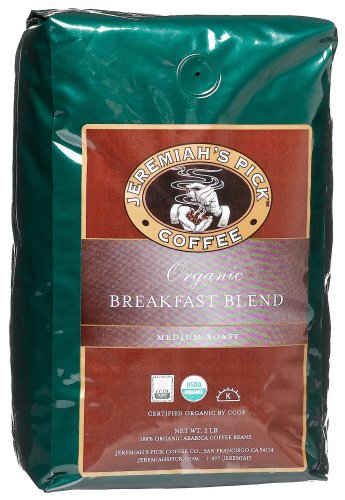 Jeremiah's Pick Coffee Co. Certified Organic Breakfast Blend, Whole Bean, 32-Ounce Bag... by Jeremiah's Pick Coffee