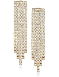 Oroclone "Crystal Set" Plated Crystal Five Row Earrings