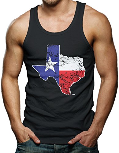 Distressed Texas Map Men's Tank Top T-shirt Tee