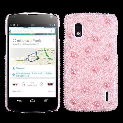 LG NEXUS 4 Cute Big Hot Pink Pearl Design 3D Cute Case Back Protector Cover+ FREE PRIMO DESIGN CARTOON FOLDABLE TOTE BAG