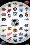 07 - 08 NHL Logos By Unknown. ART POSTER ON CANVAS with 3/4 inch deep bars. Size: 22 x 34 Inches
