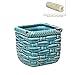 Turquoise Rustic Ceramic Basket Woven Pottery Style Succulent Planter Holder