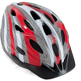 Sport DirectTM 18 Vent Bicycle Bike Cycle Helmet Junior/Adult Red/Silver 56-58cm CE EN1078 TUV Approvals