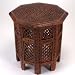 Hand Carved Octagonal Wood Table