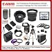 The Professional Photographers Ultimate Accessory Package For The Canon EOS 7D, 5D Mark II includes: 32GB Hi Speed Error Free Memory Card, Hi Speed Card Reader, 58mm Macro Lens Kit, 2 Batteries & Charger, Hard Flower lens Hood, 0.5x Professional Wide Angle Lens , 3.6X Telephoto Lens, 72 Inch tripod, Professional Digital Camera Swivel TTL Flash, Flash Diffuser, Hard Carrying Case, Lens Cleaning Kit, Screen Protectors, Flexible Mini Tripod and More…