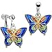 Body Candy Handcrafted Blue Butterfly Clip On Dangle Earrings