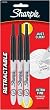 Sharpie Retractable Black Pen Ultra Fine Marker 3-Pk (1-Card)
