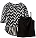 Beautees Girls' Big Chevron Stripe Hi/lo Top