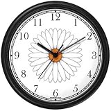 White Daisy Flower Flower - JP Wall Clock by WatchBuddy Timepieces (Black Frame)