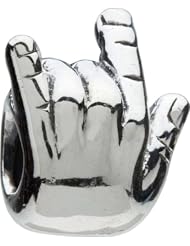 Authentic Chamilia Sterling Silver Charm "Hand I Love You" GA-23