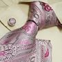 NEW Designes Pink Purple Paisleys 100% Jacquard Woven Silk Tie Hanky Mens Necktie and Cuff Links Cufflinks and Handkerchiefs Set H5018