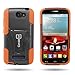 CoverON® Kickstand Hard + Soft Dual Layer Hybrid Case for Alcatel One Touch Fierce 2 / Pop Icon A564c - Black Hard Neon Orange Soft Silicone
