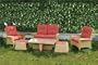 Sabbia Wicker Lounge Set With Coffee Table And Ottomans