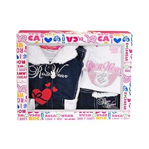 Rocawear Plush Jean Jacket / T-Shirt / Jeans 3-Piece Outfit GIFT BOX (Sizes 0M  9M)