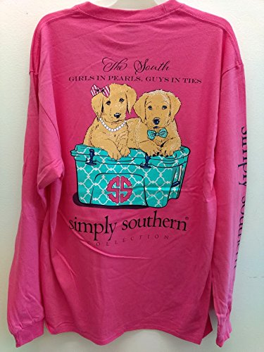 SImply Southern Long Sleeve Girls in Pearls Guys in Ties Pink (Small)