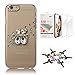 STENES Bling Case Compatible with iPhone 7 Plus/iPhone 8 Plus - Stylish - 3D Handmade [Sparkle Series] Cats Design Cover with Screen Protector [2 Pack] - Crystal