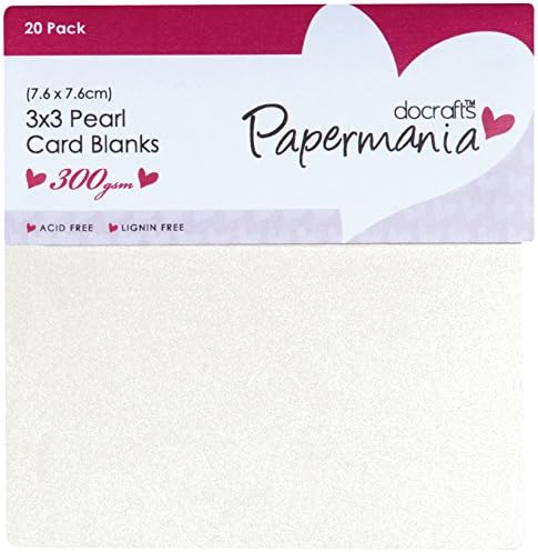 Brand New Papermania Square Cards/Envelopes 3"X3" 20/Pkg-Cream Pearlized Brand New