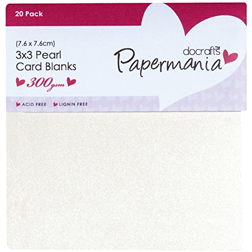 Brand New Papermania Square Cards/Envelopes 3"X3" 20/Pkg-Cream Pearlized Brand New