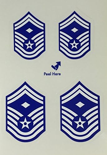 (Pack of 2) Air Force 1st Sergeant Rank Sticker Sheet Set