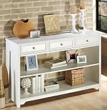 Review Home Decorators Collection  / Oxford Console Table Three-drawer White